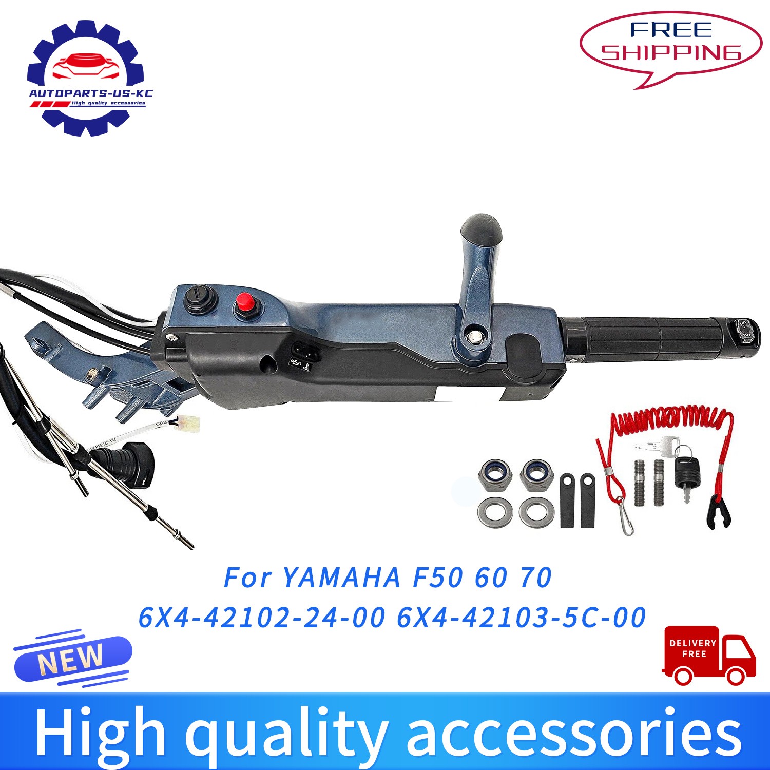 For Yamaha F50 F60 F70 4 Stroke Tiller Handle Fitting Kit 6X4-42103-5C-00 New