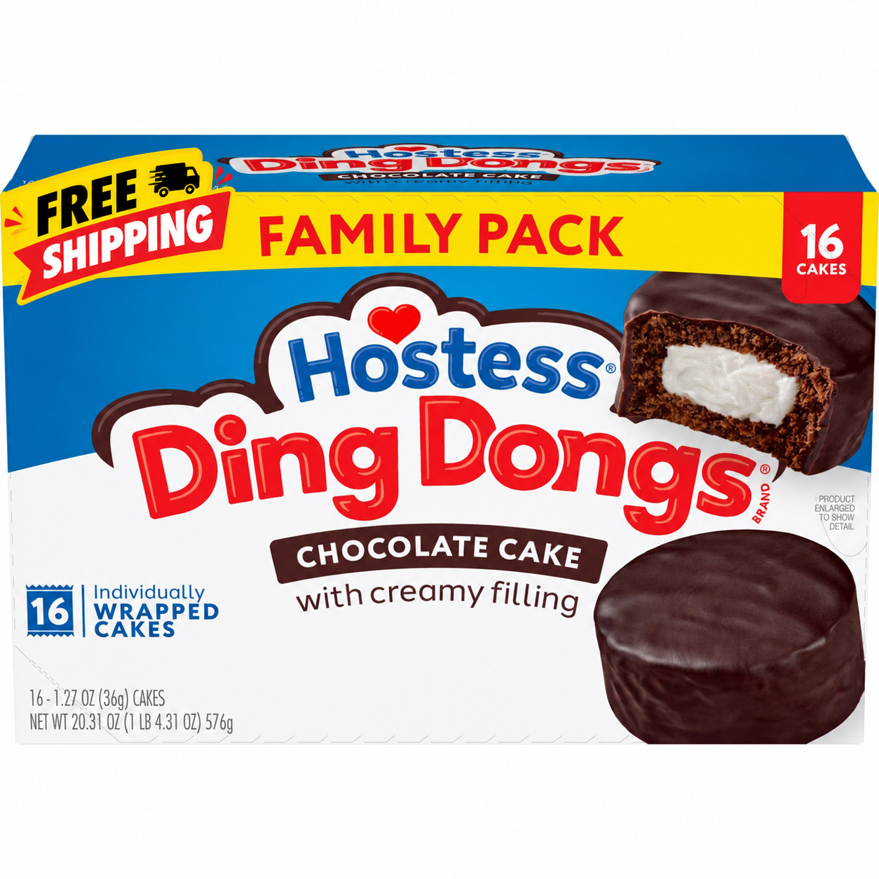 Hostess Ding Dongs Snack Cakes, Chocolate Flavor, 20.31 oz Box (16 Count) Hostess Ding Dongs Snack Cakes, Chocolate Flavor, 20.31 oz Box (16 Count)