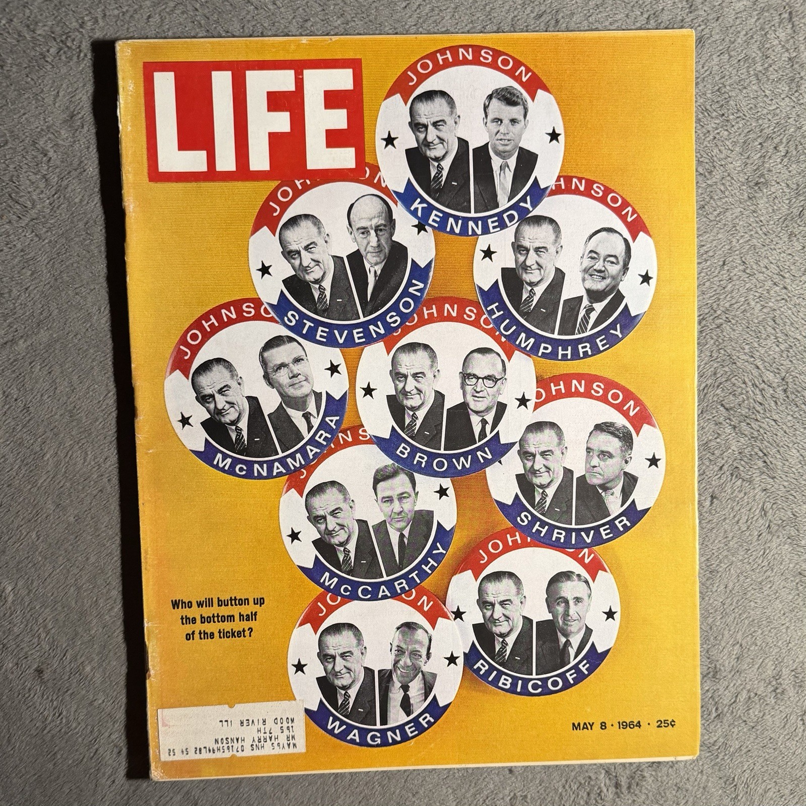 May 8 1964 LIFE Magazine Vice Presidential Sweepstakes Johnson Politics Vintage May 8 1964 LIFE Magazine Vice Presidential Sweepstakes Johnson Politics Vintage