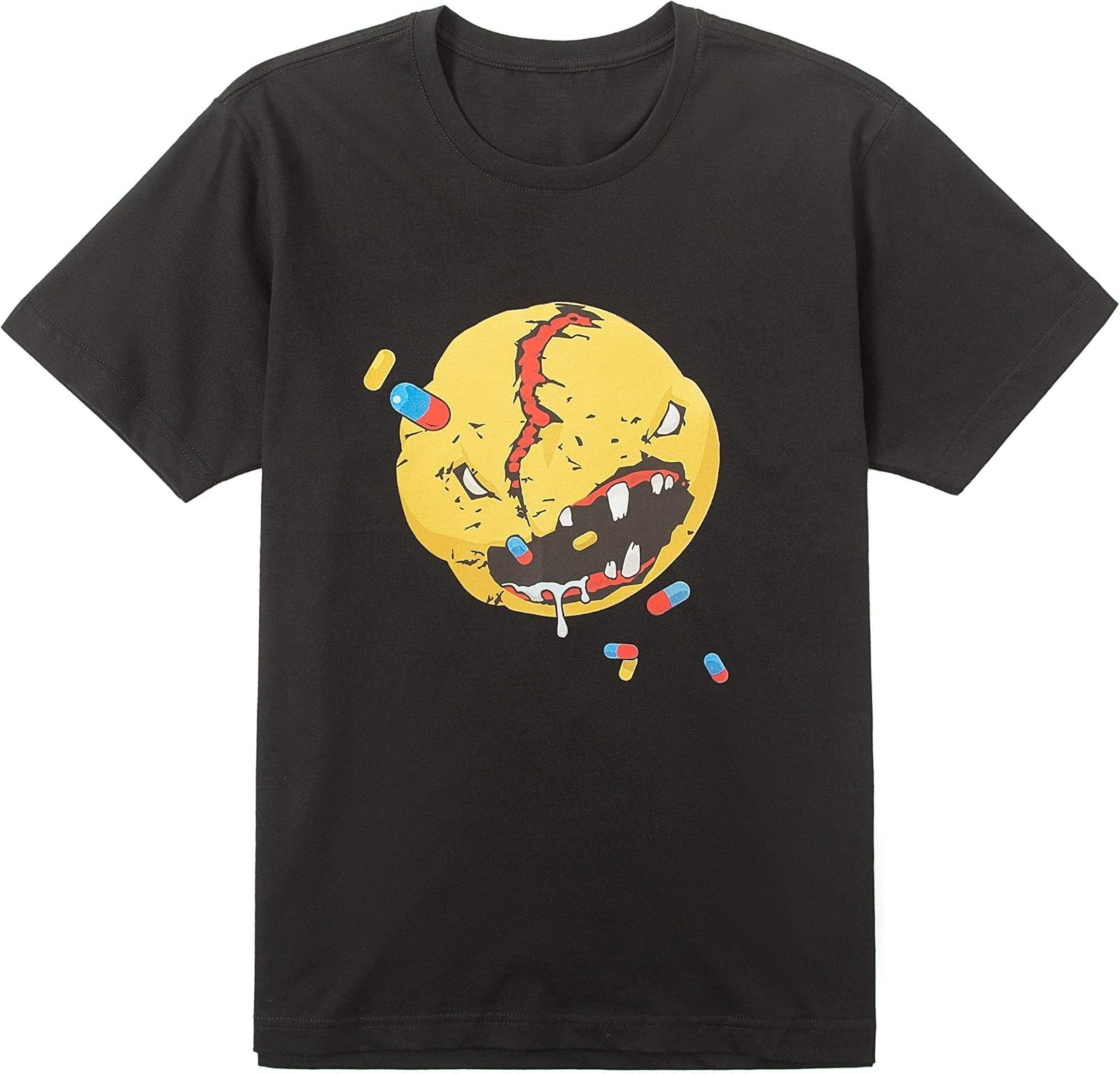 Vintage Black Graphic T-Shirt for Cosplay Enthusiasts Vintage Black Graphic T-Shirt for Cosplay Enthusiasts