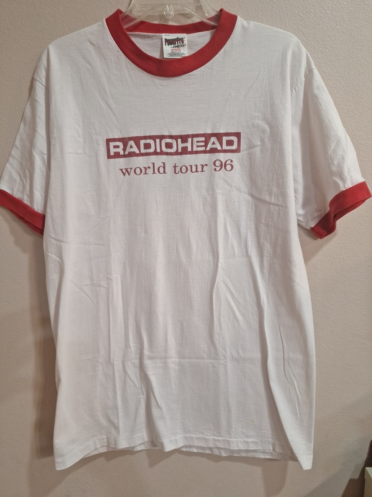 Vintage 1990s Radiohead Band Ringer T Shirt Large Grunge Rock-Z2 Vintage 1990s Radiohead Band Ringer T Shirt Large Grunge Rock-Z2