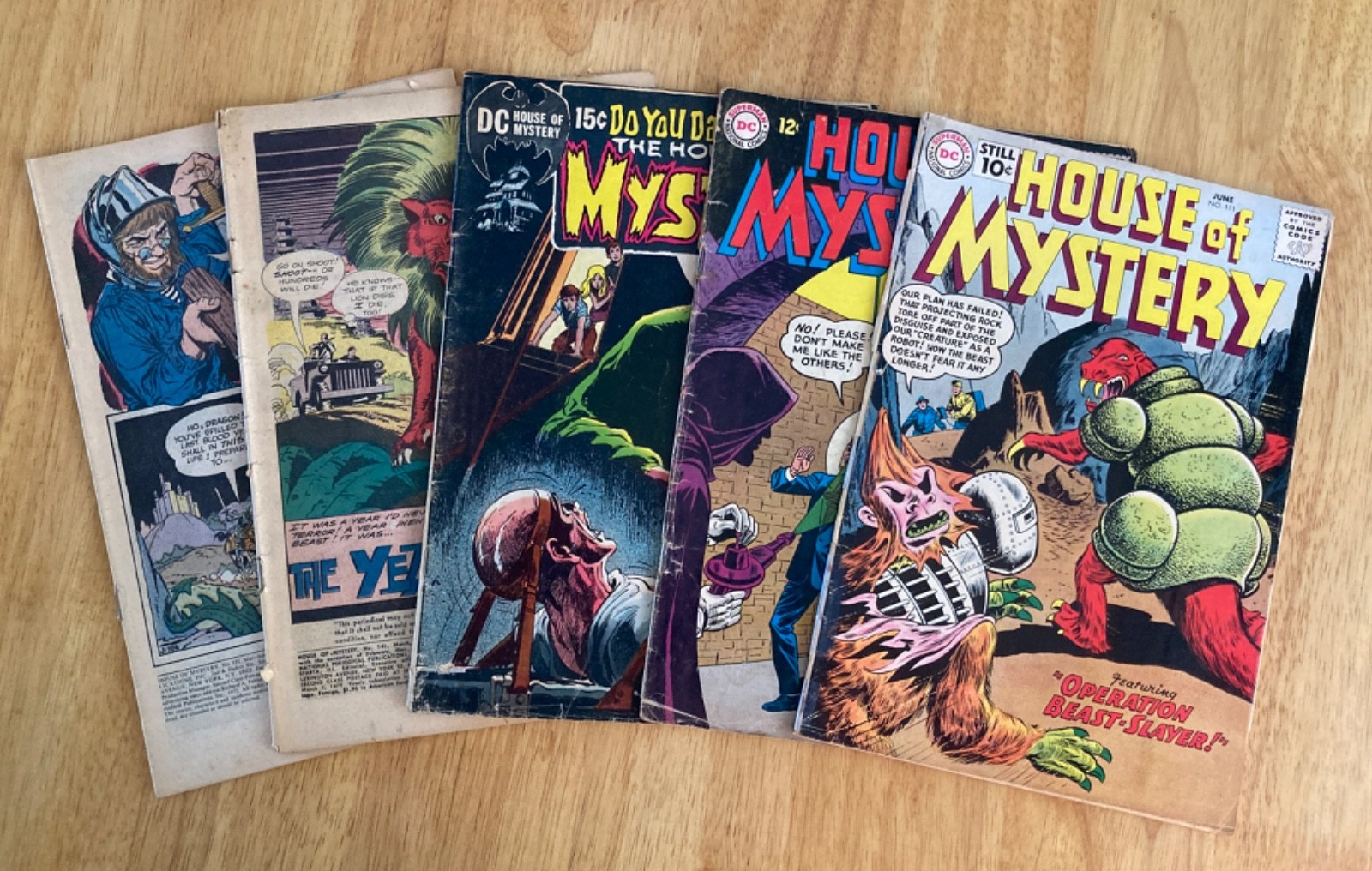 5 Damaged HOUSE OF MYSTERY: #111, 136, 192 +141 & 191 (Coverless) See Details...