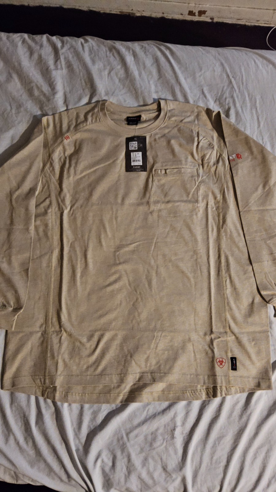 Ariat Henley Mens Size 2XL Sand Heathe FR Flame Resistant Work Shirt NWT Ariat Henley Mens Size 2XL Sand Heathe FR Flame Resistant Work Shirt NWT