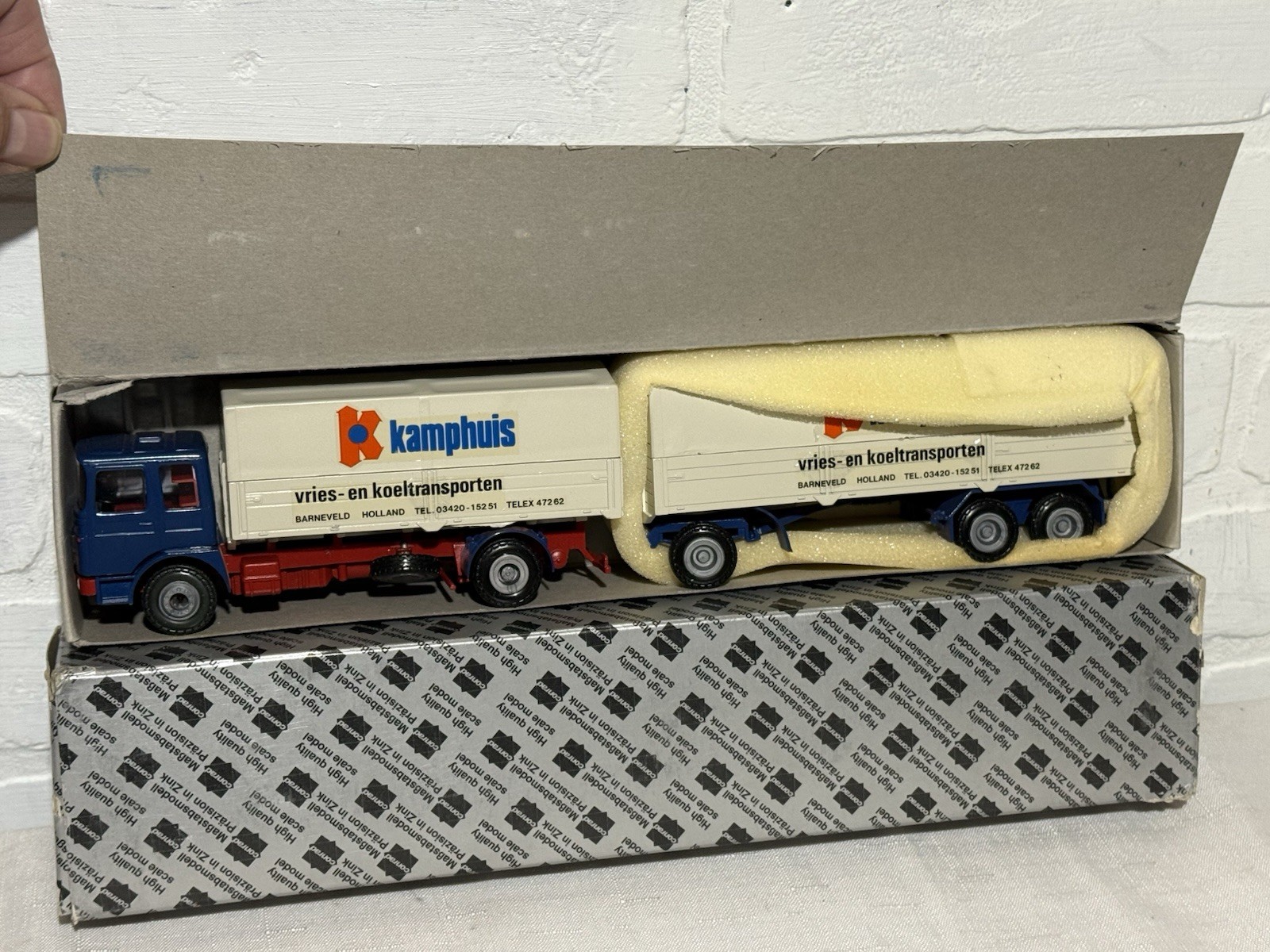 1:50 Conrad 313105 MAN Kamphuis Truck & Trailer Original Box NOS 1:50 Conrad 313105 MAN Kamphuis Truck & Trailer Original Box NOS