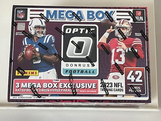 2023 Panini Donruss Optic NFL Football Trading Cards Mega Box Sealed Green Hyper
