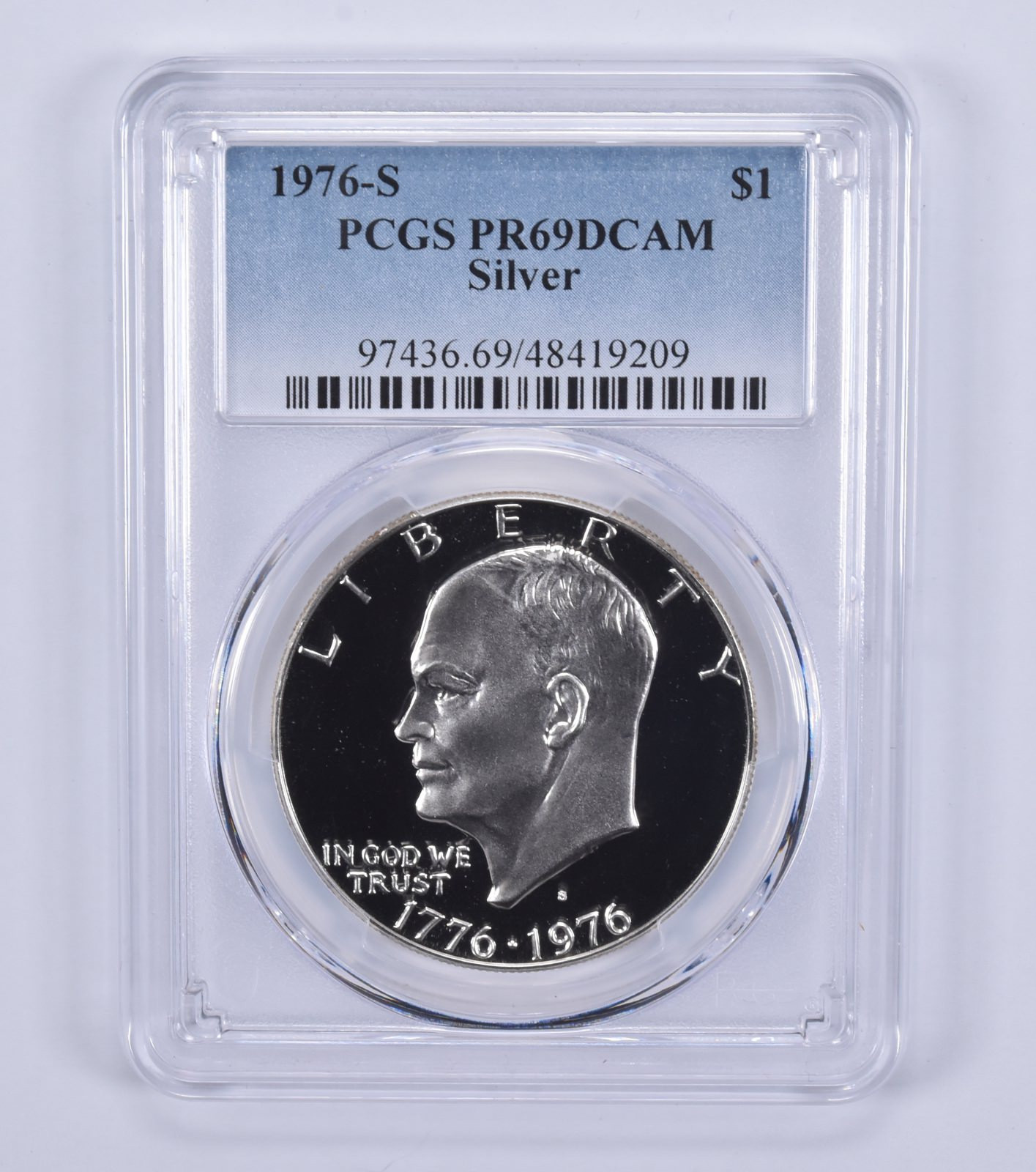 1976-S Eisenhower $1 Silver PR69 DCAM PCGS Blue Label 1976-S Eisenhower $1 Silver PR69 DCAM PCGS Blue Label