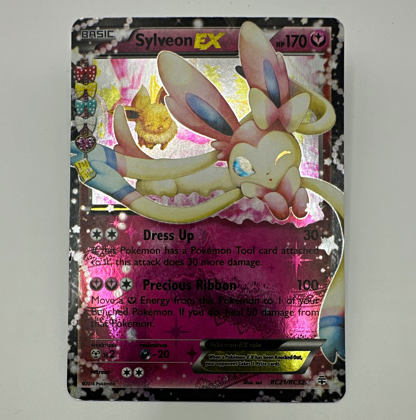 The Pokémon Company Sylveon EX Full Art Holo Ultra Rare EN RC21/RC32 170HP The Pokémon Company Sylveon EX Full Art Holo Ultra Rare EN RC21/RC32 170HP