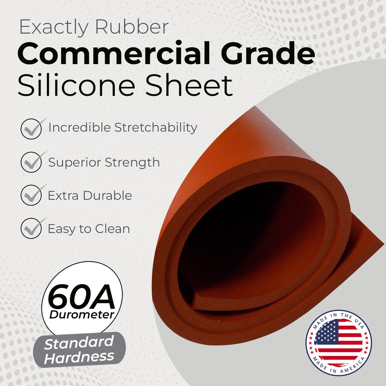 Red Silicone Rubber Sheet 60A 1/8 x 9 x 12 Inch Made in USA Gasket Material