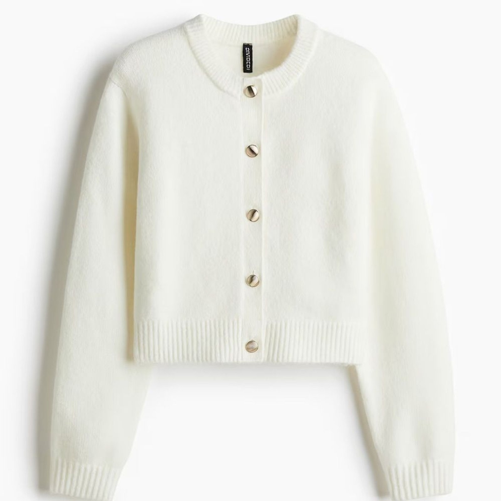 NWT SOLD OUT H&M Fine-Knit Button-Up Cardigan in Cream Size S NWT SOLD OUT H&M Fine-Knit Button-Up Cardigan in Cream Size S