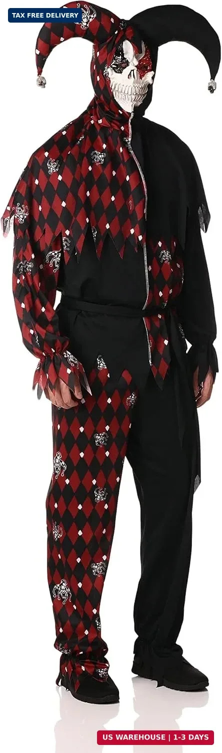 California Costumes Men's Sinister Jester Mardi Gras Carnival Costumes