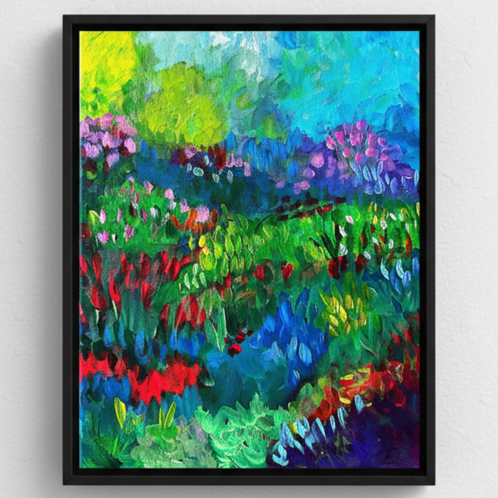 EMBRY Colorful Impressionism 11x14 Art Abstract Flowers 