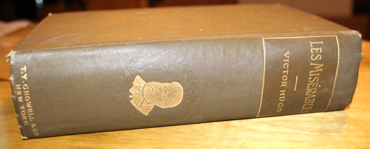 Antique 1887 Book Les Miserables Victor Hugo Complete in One Volume