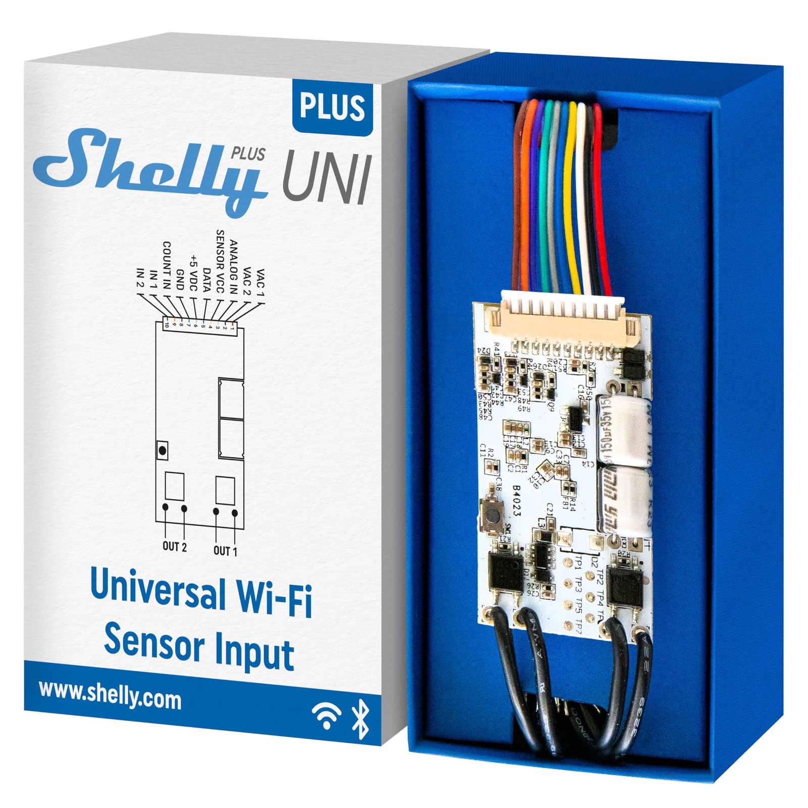 Shelly Plus Uni | Smart Wi-Fi and Bluetooth Operated Module with Dry