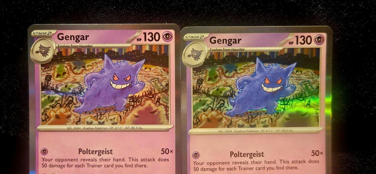 Pokemon Blue Gengar 151 Holo missing ink error extremely rare error card Pokemon Blue Gengar 151 Holo missing ink error extremely rare error card