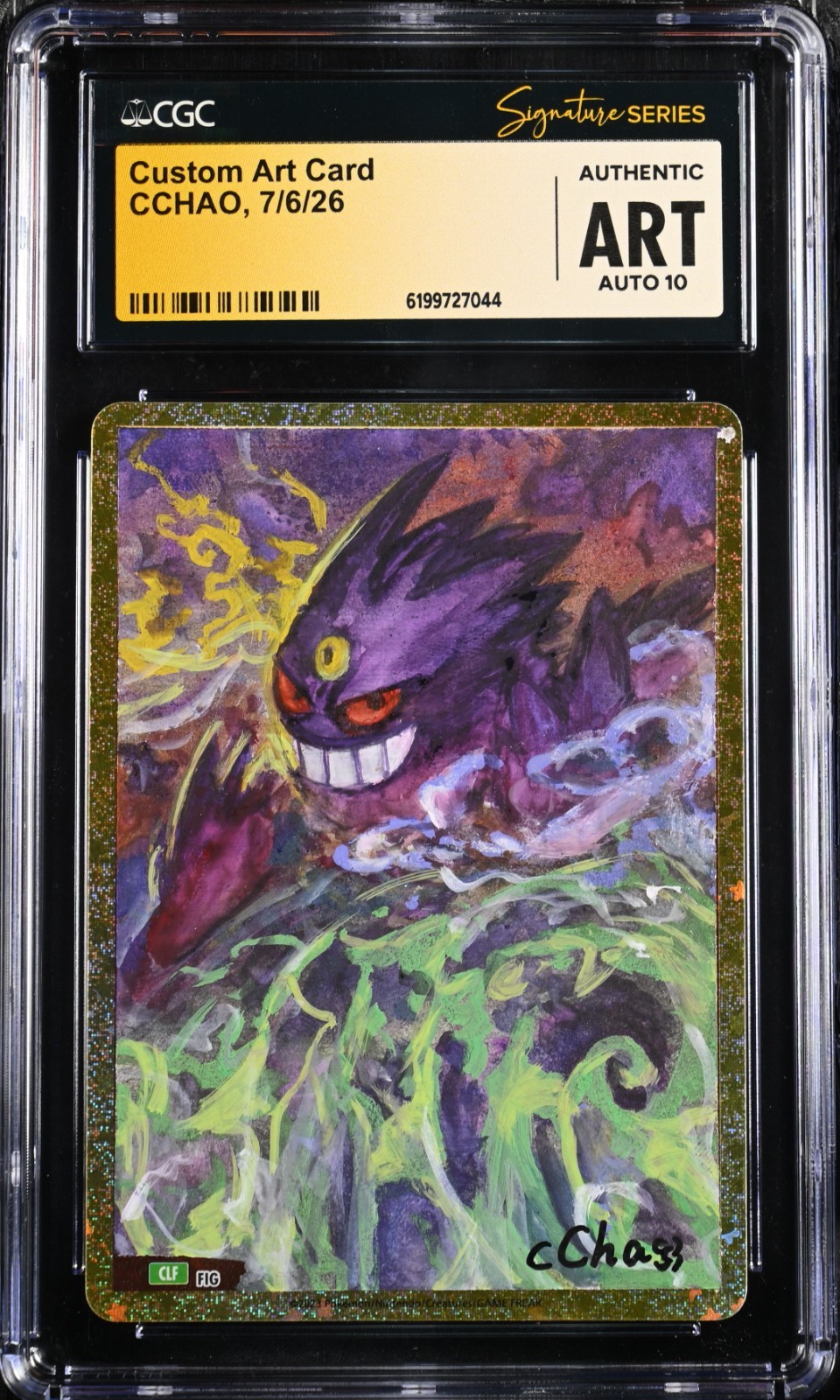 CGC AUTHENTIC ART AUTO 10 CCHAO Signature Mega Gengar Holo Pokémon Trading CG