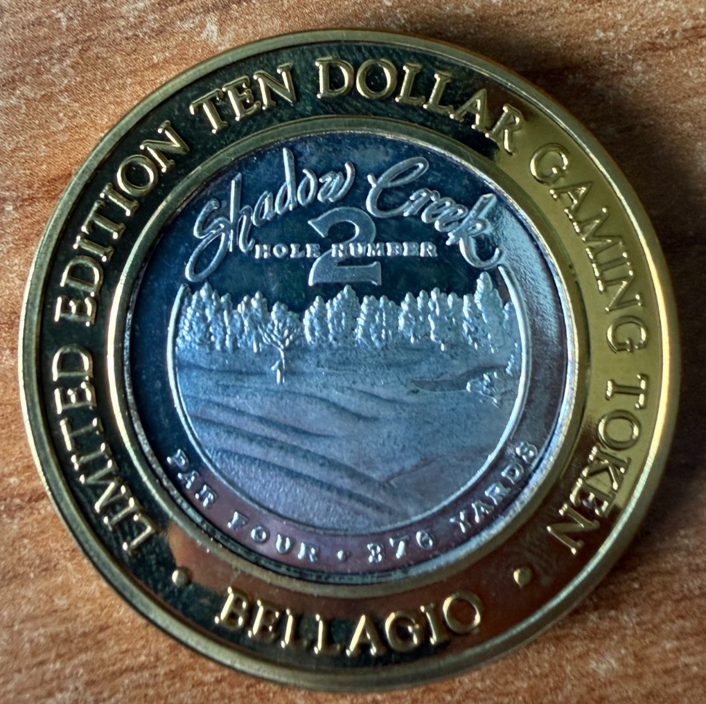 Bellagio .999 Fine Silver Ten Dollar Gaming Token - Shadow Creek Hole #2 Bellagio .999 Fine Silver Ten Dollar Gaming Token - Shadow Creek Hole #2