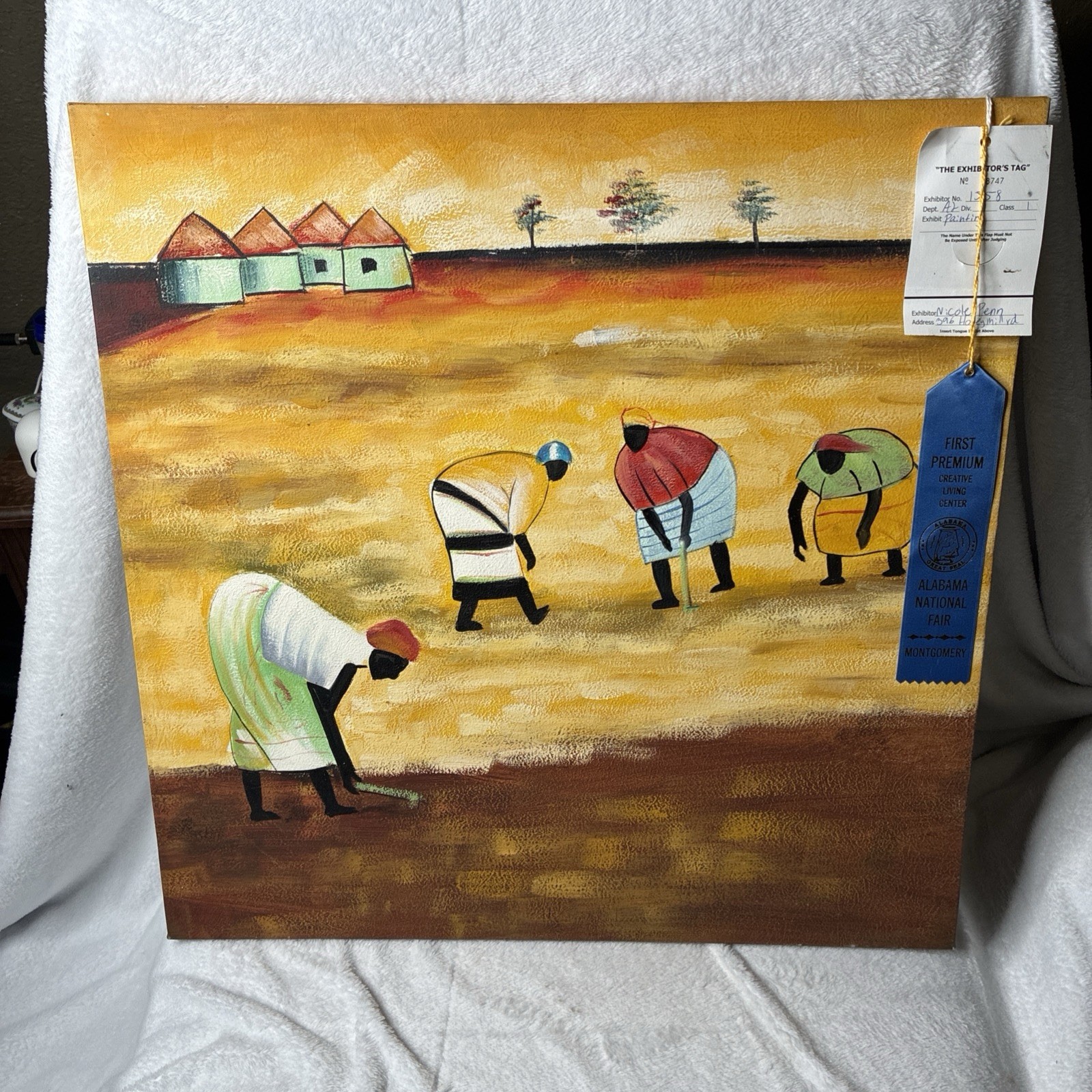 Original African Folk Art Painting 23.5