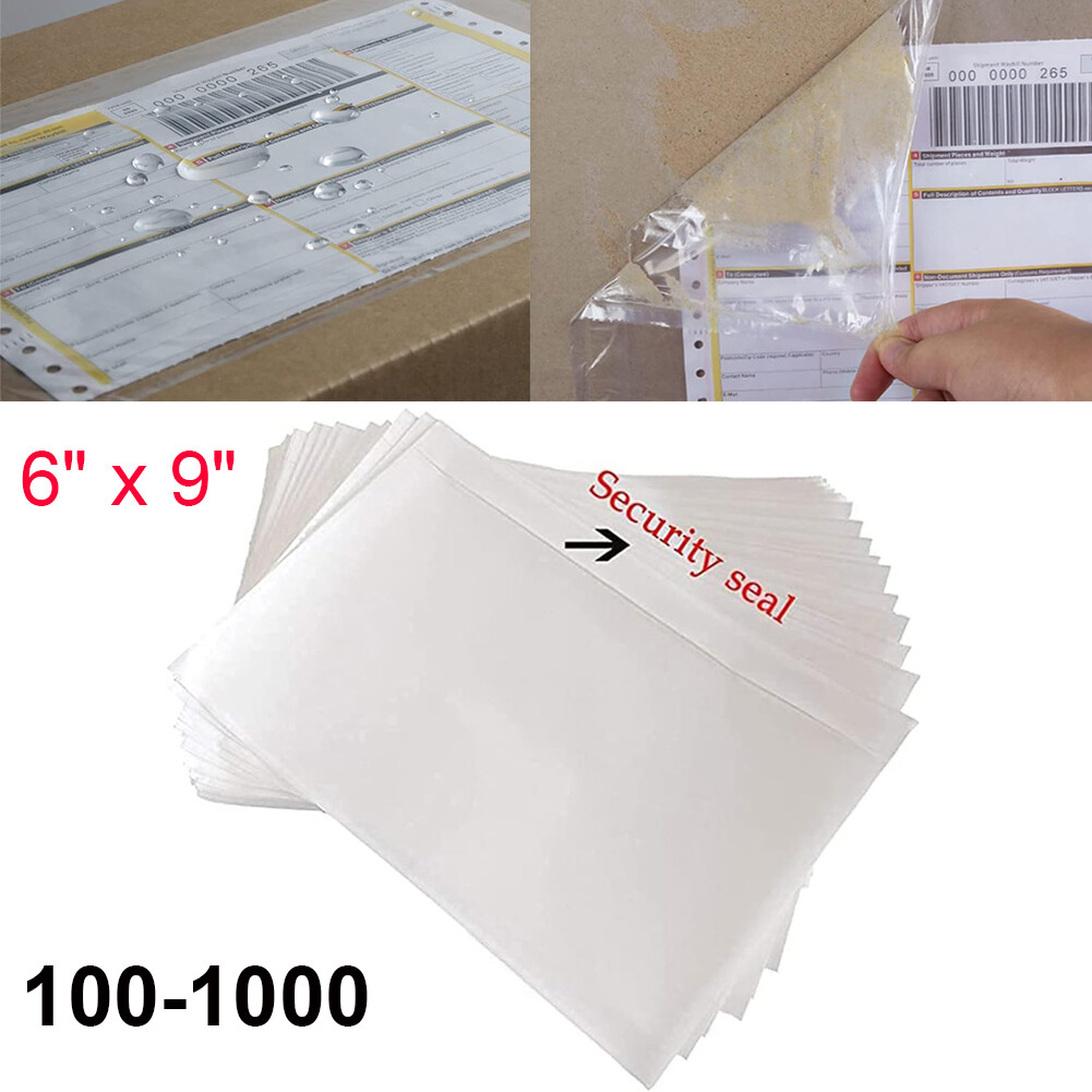100-1000 Clear Packing List Envelopes 6