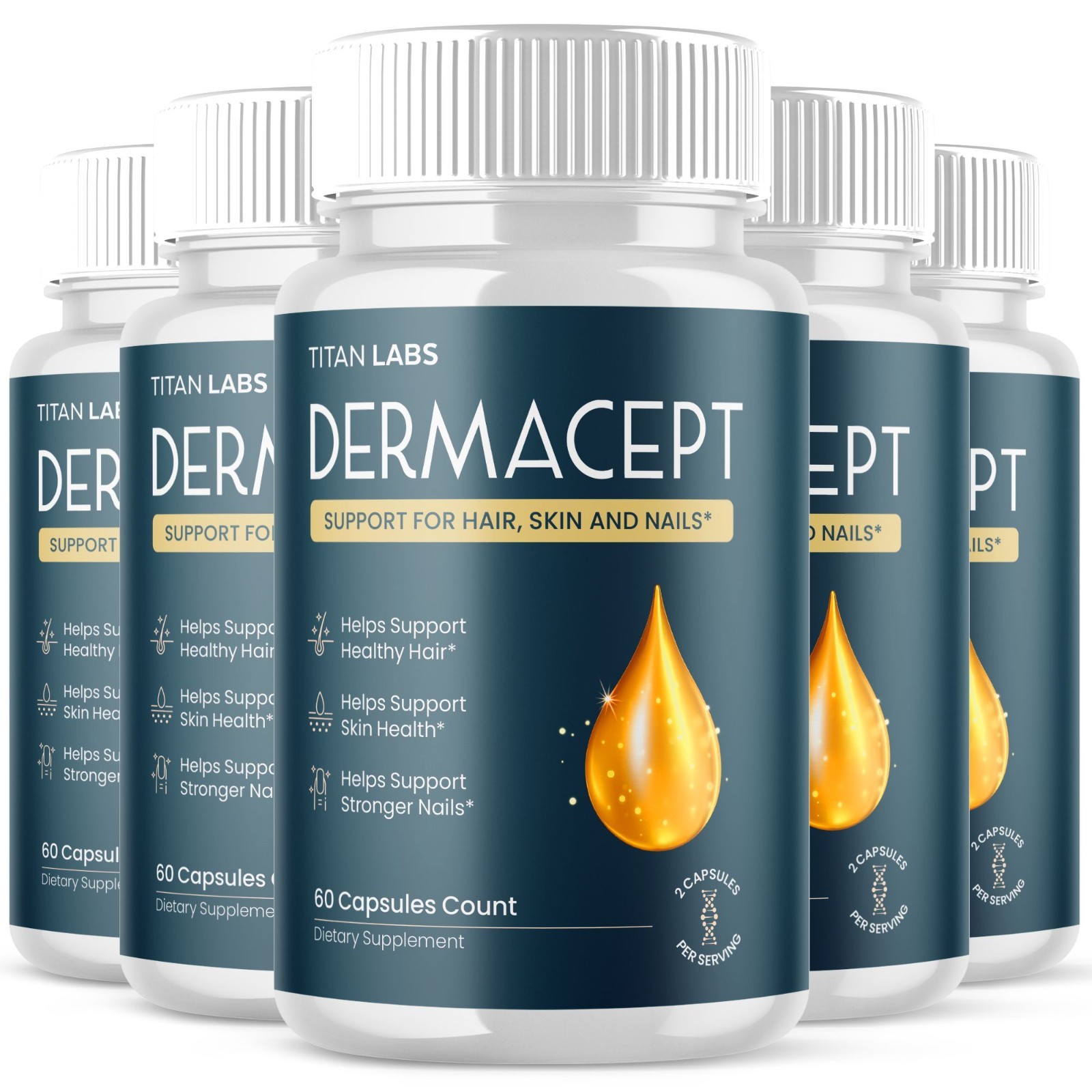 (5 Pack) Dermacept Advanced Healthy Skin Support Supplement Derma Cept 300 Caps (5 Pack) Dermacept Advanced Healthy Skin Support Supplement Derma Cept 300 Caps