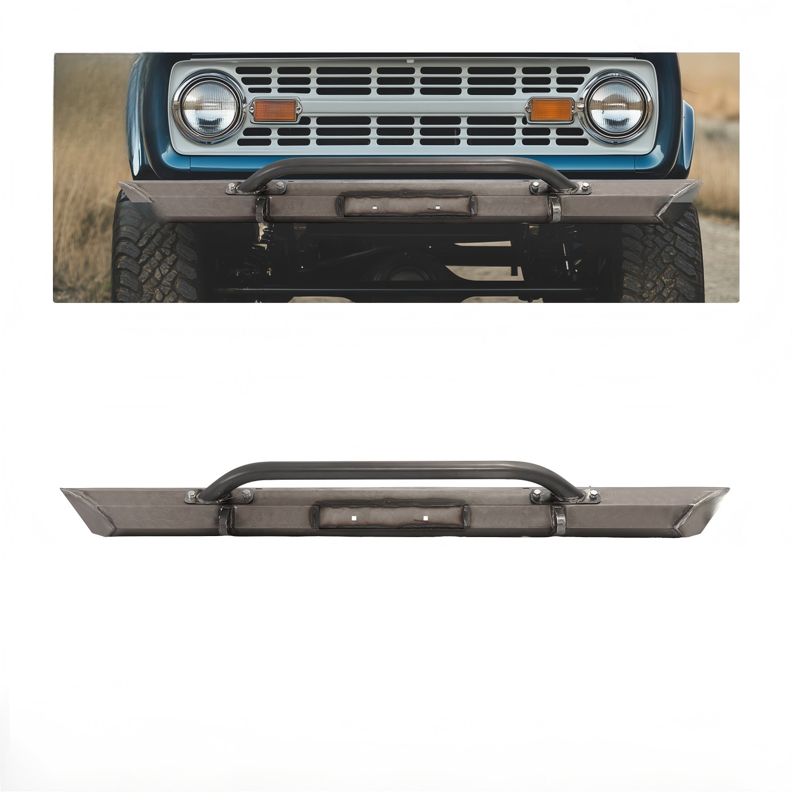 Front Bumper Assembly w/ Bull Bar For Ford Bronco 1966-1977 1967 68 69 70 71 72