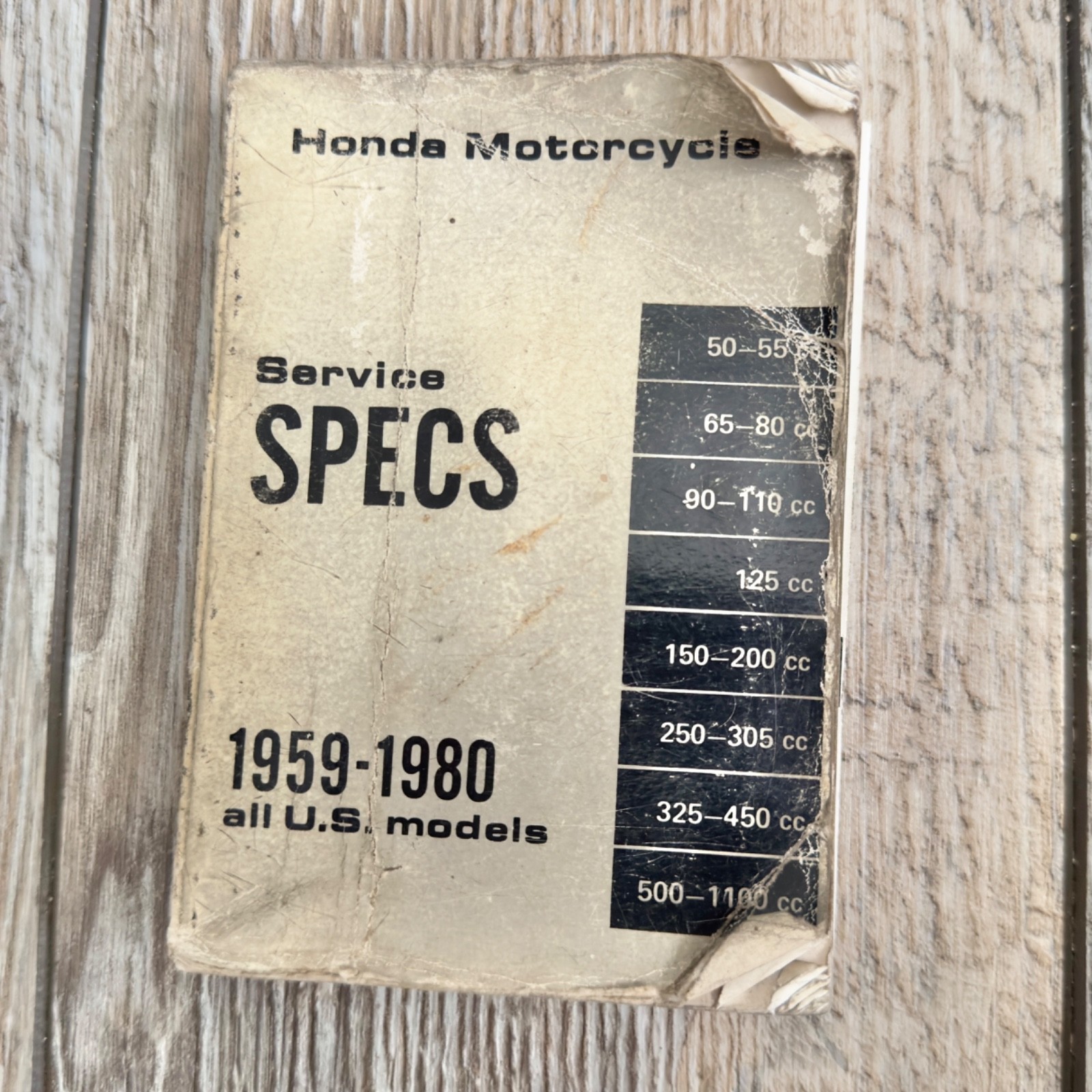 Vintage Honda Motorcycle Service Specs Manual 1959-80 Pocket Size Read