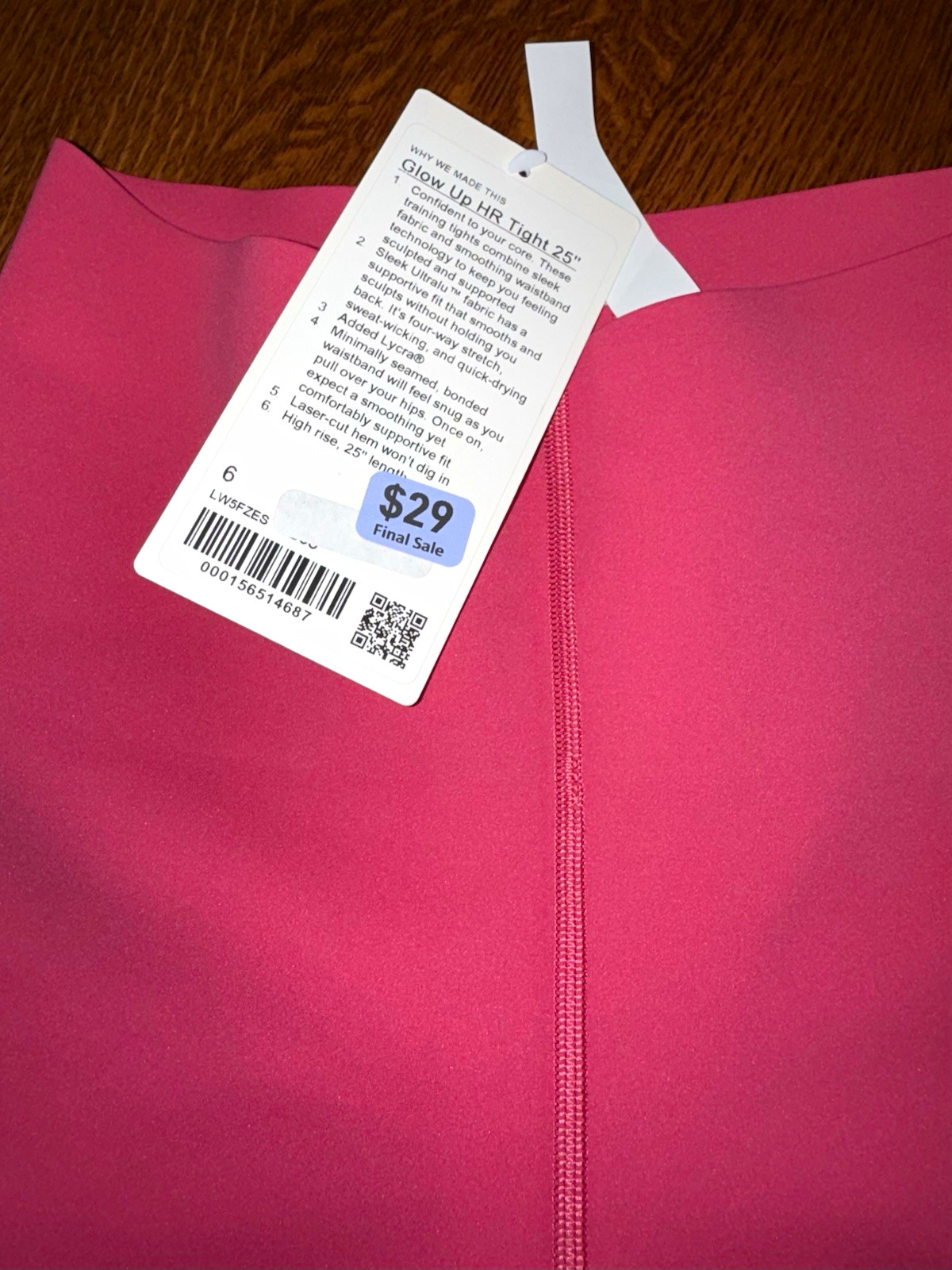 lululemon Glow Up HR Tight 25 High Rise Ankle Yoga Leggings Pink Size 6 lululemon Glow Up HR Tight 25 High Rise Ankle Yoga Leggings Pink Size 6