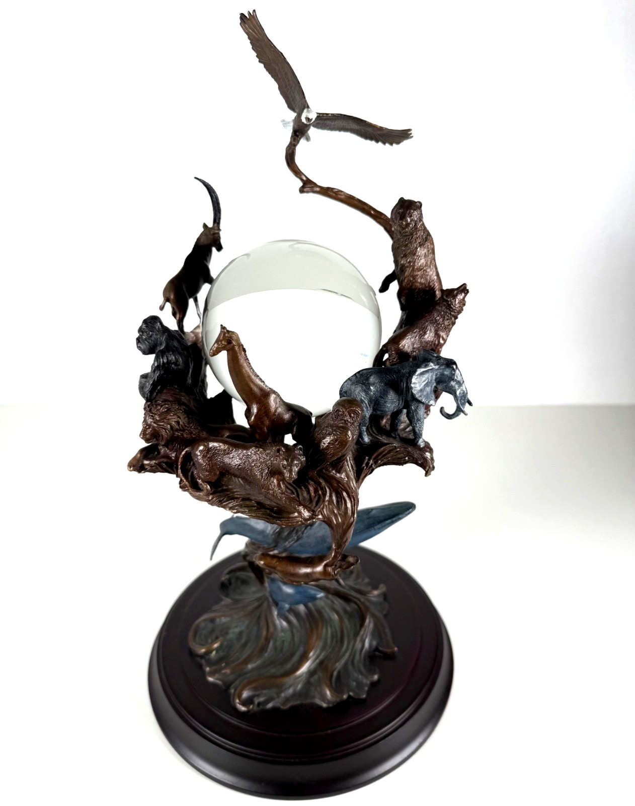 Franklin Mint Guardians of the World Crystal Ball Bronze Sculpture Steven Lord