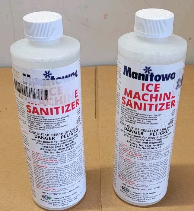 2 PACK MANITOWOC 5164 Ice Machine Sanitizer,16 oz.,Clear 10L485 2 PACK MANITOWOC 5164 Ice Machine Sanitizer,16 oz.,Clear 10L485