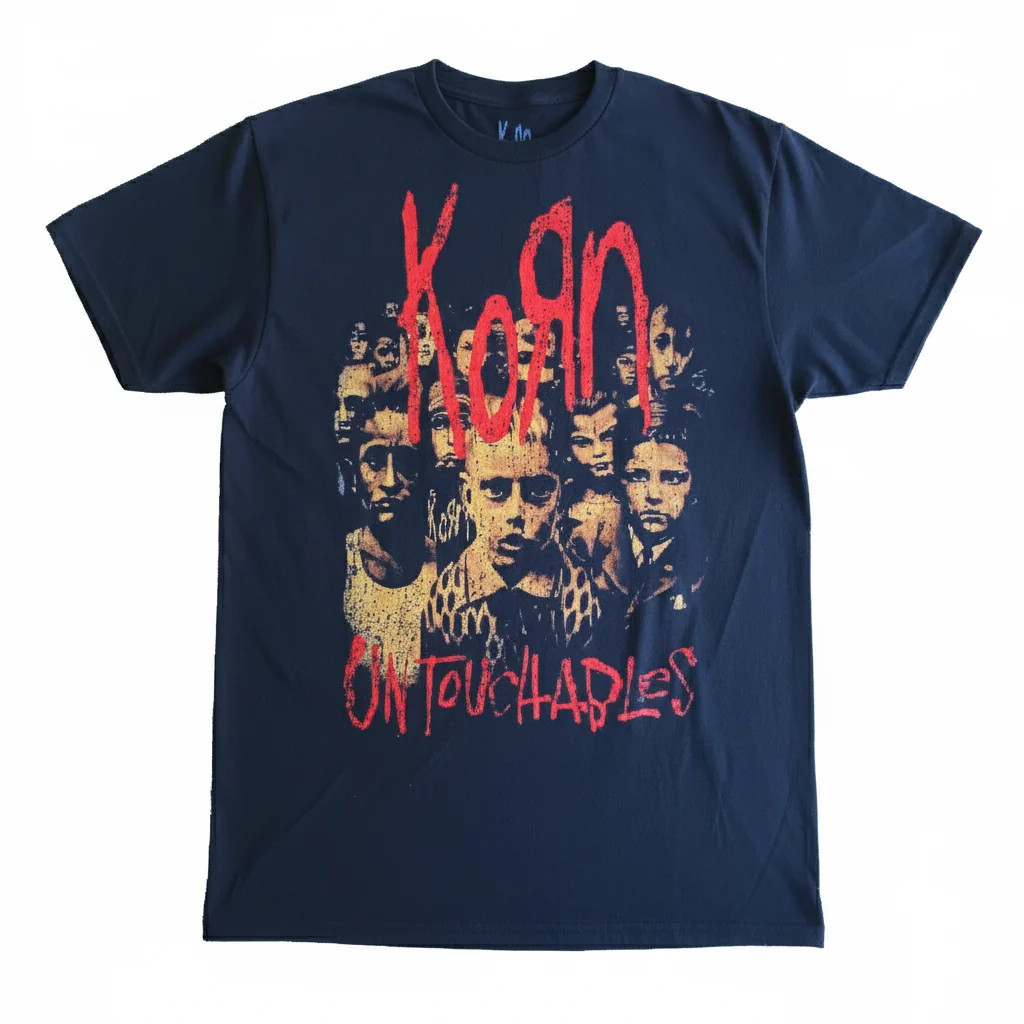 Official KORN Untouchables 2002 Album Cover Black T-Shirt LARGE NWT