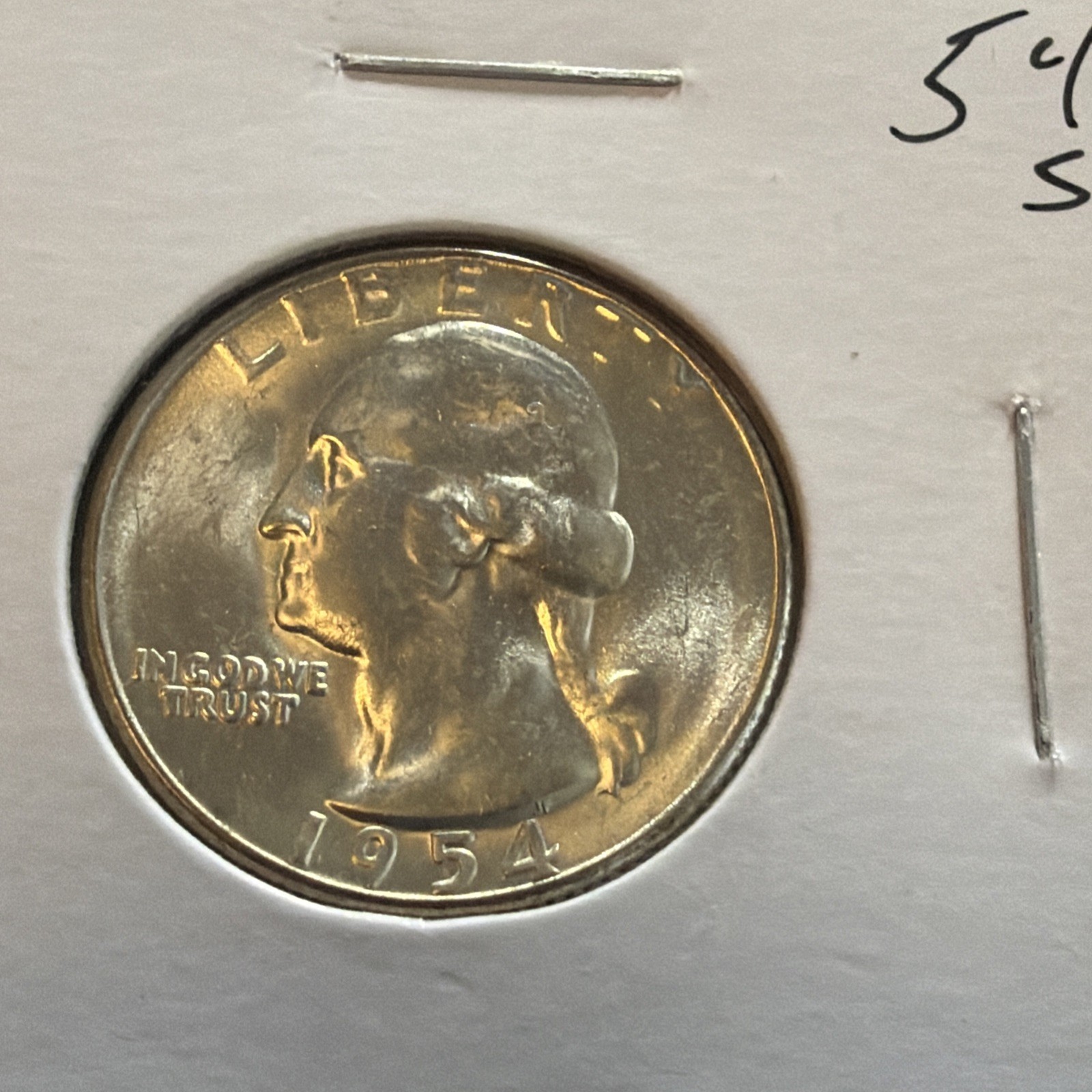 1954 S Washington Quarter Uncirculated  90% Silver US Coin