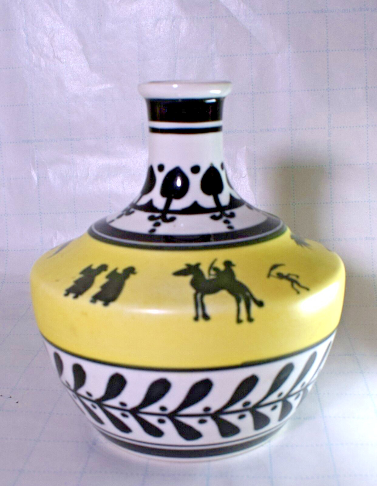 KINKOZAN Satsuma Japan Art Deco Vase Arabian Scenes Yellow 1920s nippon KINKOZAN Satsuma Japan Art Deco Vase Arabian Scenes Yellow 1920s nippon
