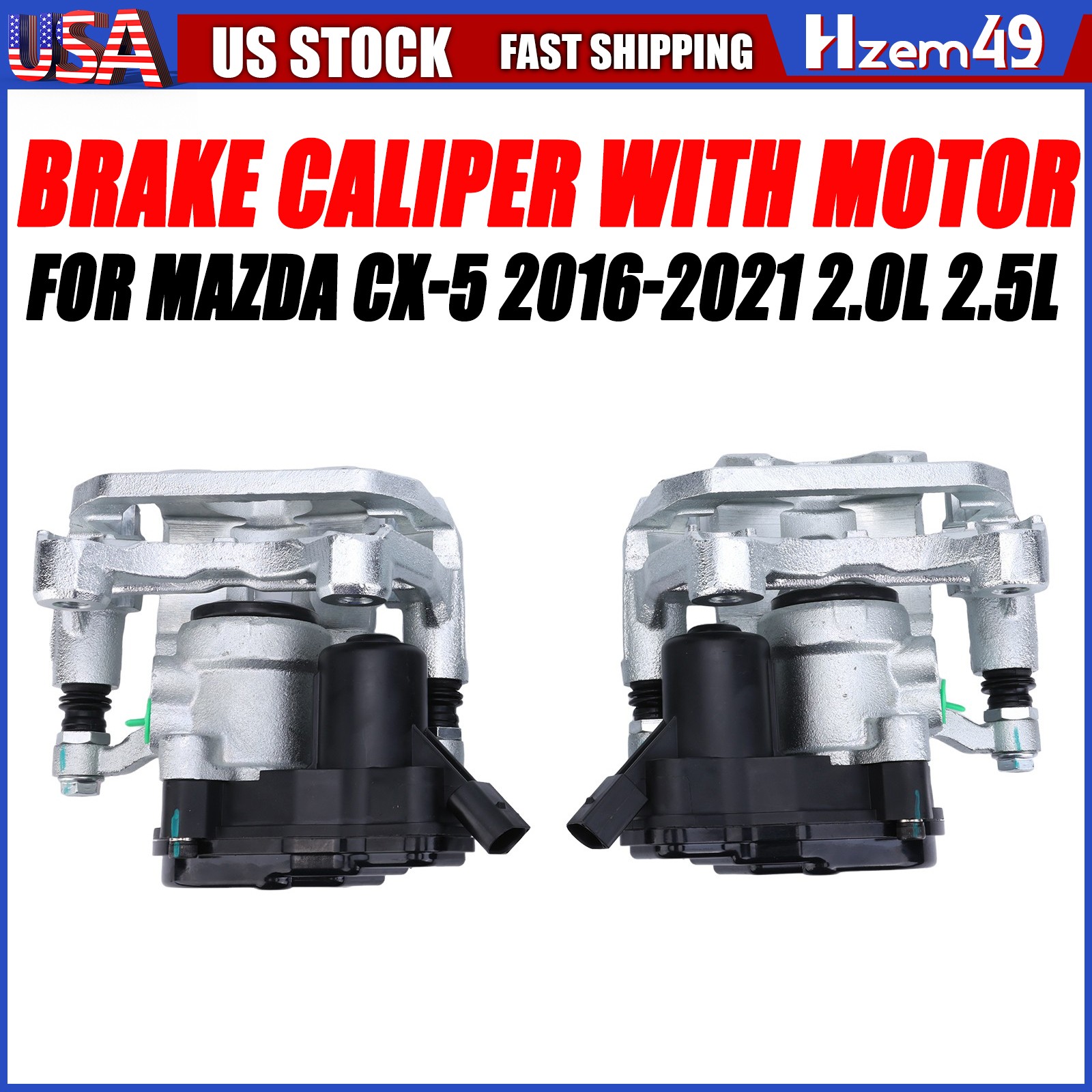 US 1 Pair KAY02661XA Brake Calipers Motor For Mazda CX-5 2016-2021 2.0L 2.5L