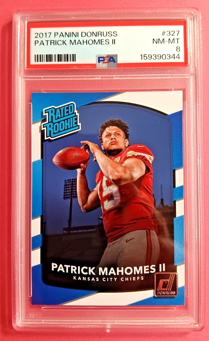 2017 Panini Donruss #327 Patrick Mahomes Rated ROOKIE PSA 8 Chiefs 2017 Panini Donruss #327 Patrick Mahomes Rated ROOKIE PSA 8 Chiefs