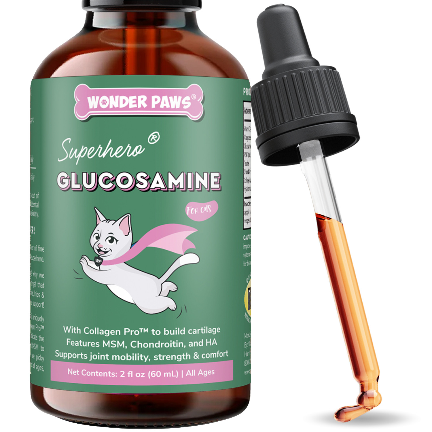 Premium Liquid Glucosamine for Cats - Hip & Joint Cat Supplement – 2oz