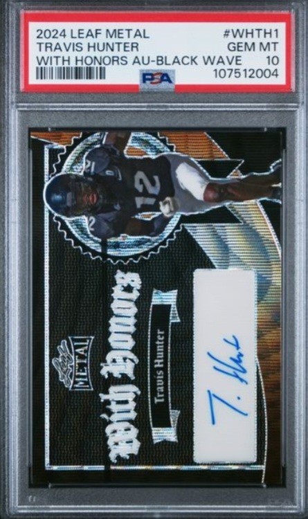 2024 Leaf Metal Travis Hunter with Honors Au-Black Wave Auto 2/3 PSA 10 2024 Leaf Metal Travis Hunter with Honors Au-Black Wave Auto 2/3 PSA 10