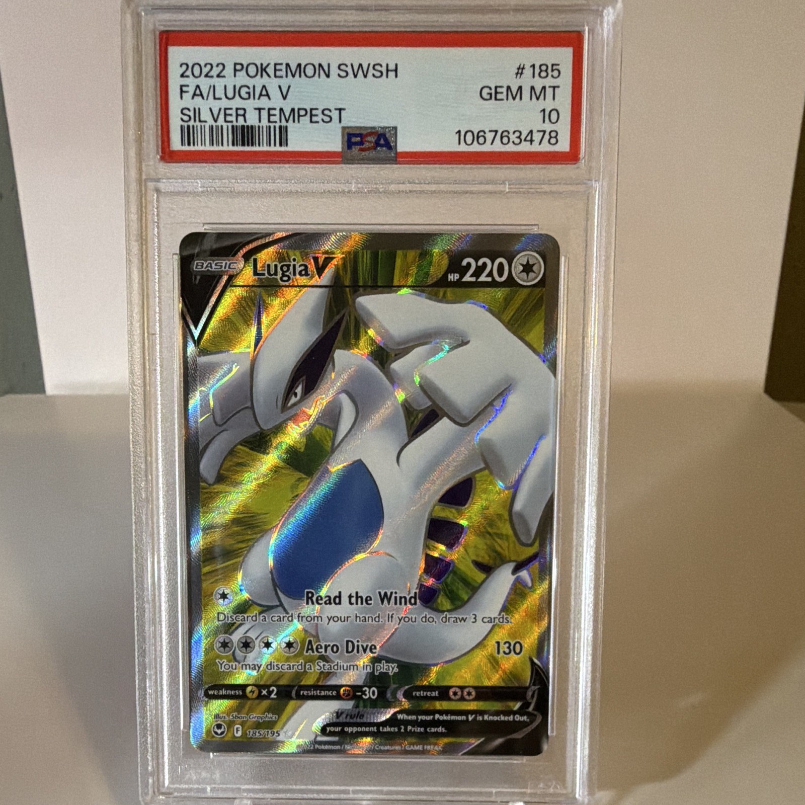 Pokemon Lugia V (Full Art) 185/195 Silver Tempest Holo PSA 10 (2022) Pokemon Lugia V (Full Art) 185/195 Silver Tempest Holo PSA 10 (2022)