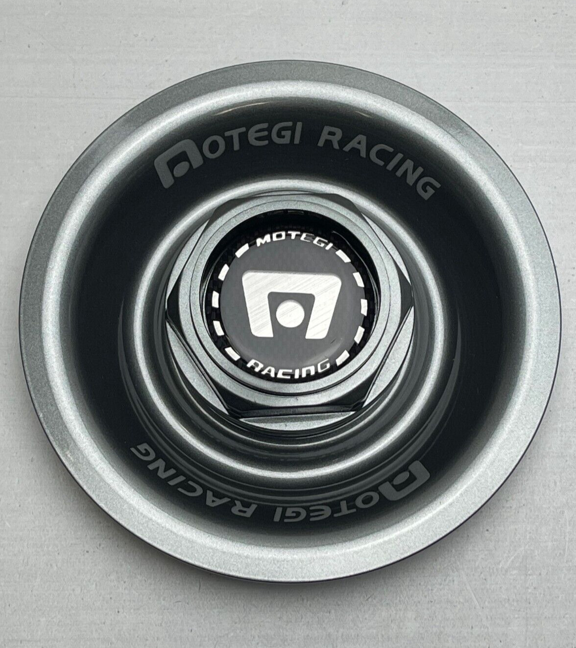 USED Motegi Racing FF7 Gun Metal Gray Thread In Wheel Center Cap 2237140306 USED Motegi Racing FF7 Gun Metal Gray Thread In Wheel Center Cap 2237140306