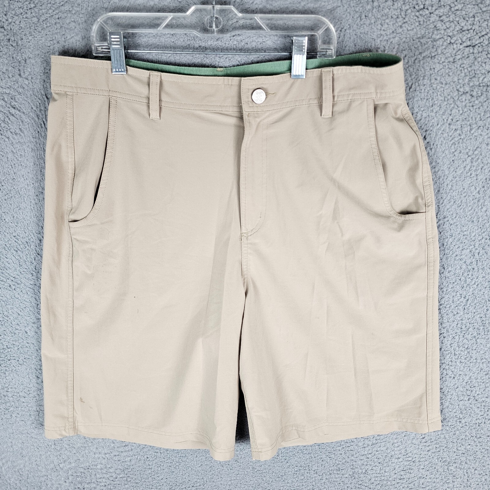 Free Fly Hybrid Shorts Mens 34 Beige Chino Performance Moisture Wicking Classic
