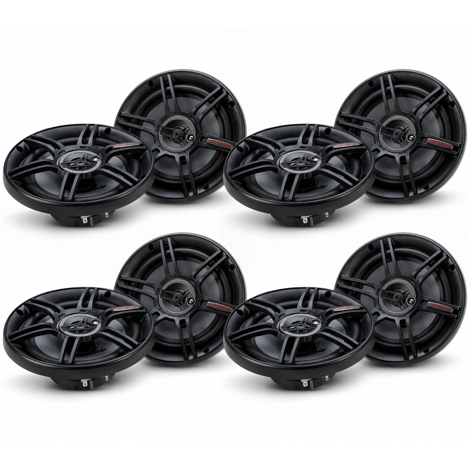 Crunch CS-653 300 Watts 6.5-Inch 3-Way 4 Ohms Steel Basket CS Speakers (4 Pack)