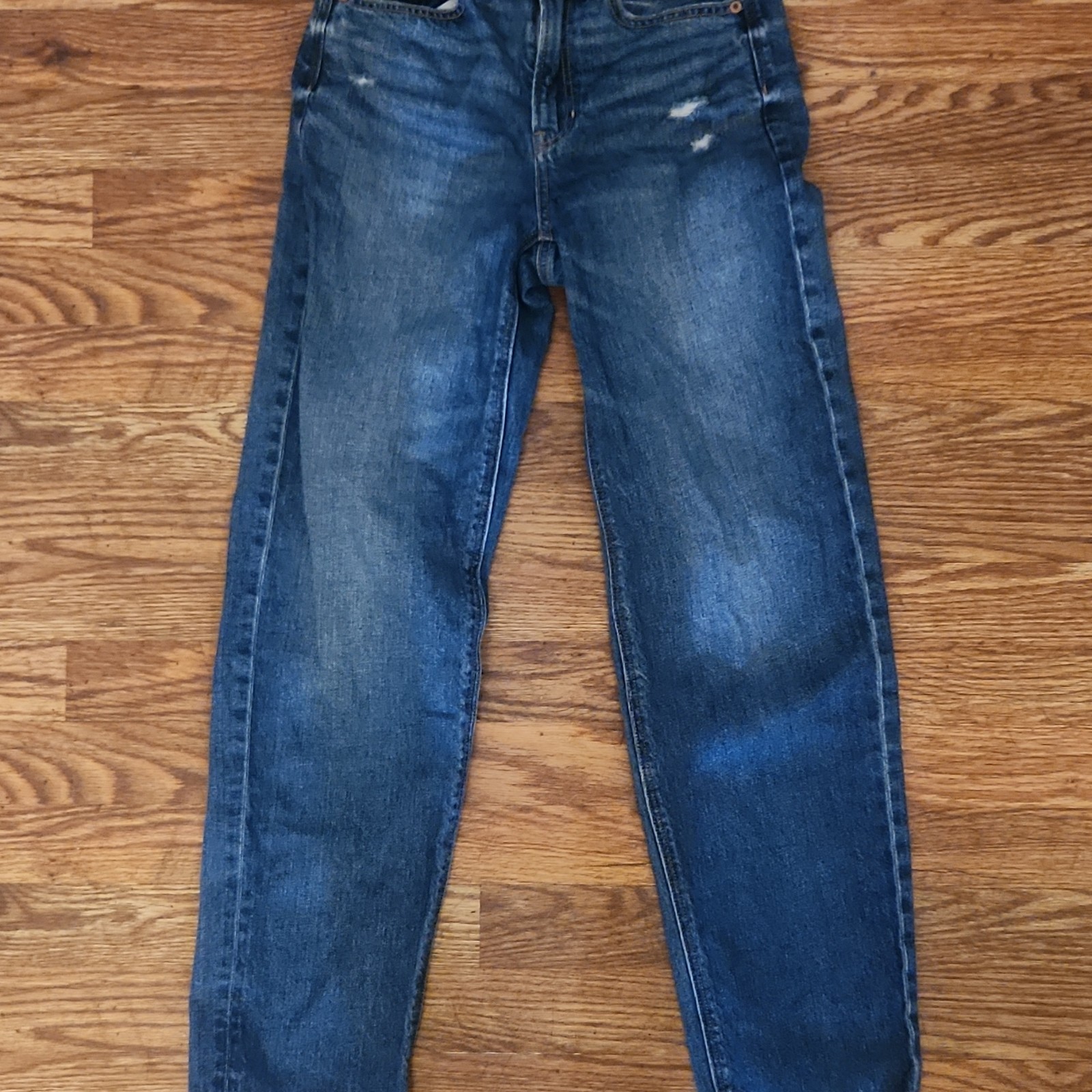 American Eagle Women’s High-Rise Baggy Straight Blue Denim Jeans 00 Regular American Eagle Women’s High-Rise Baggy Straight Blue Denim Jeans 00 Regular