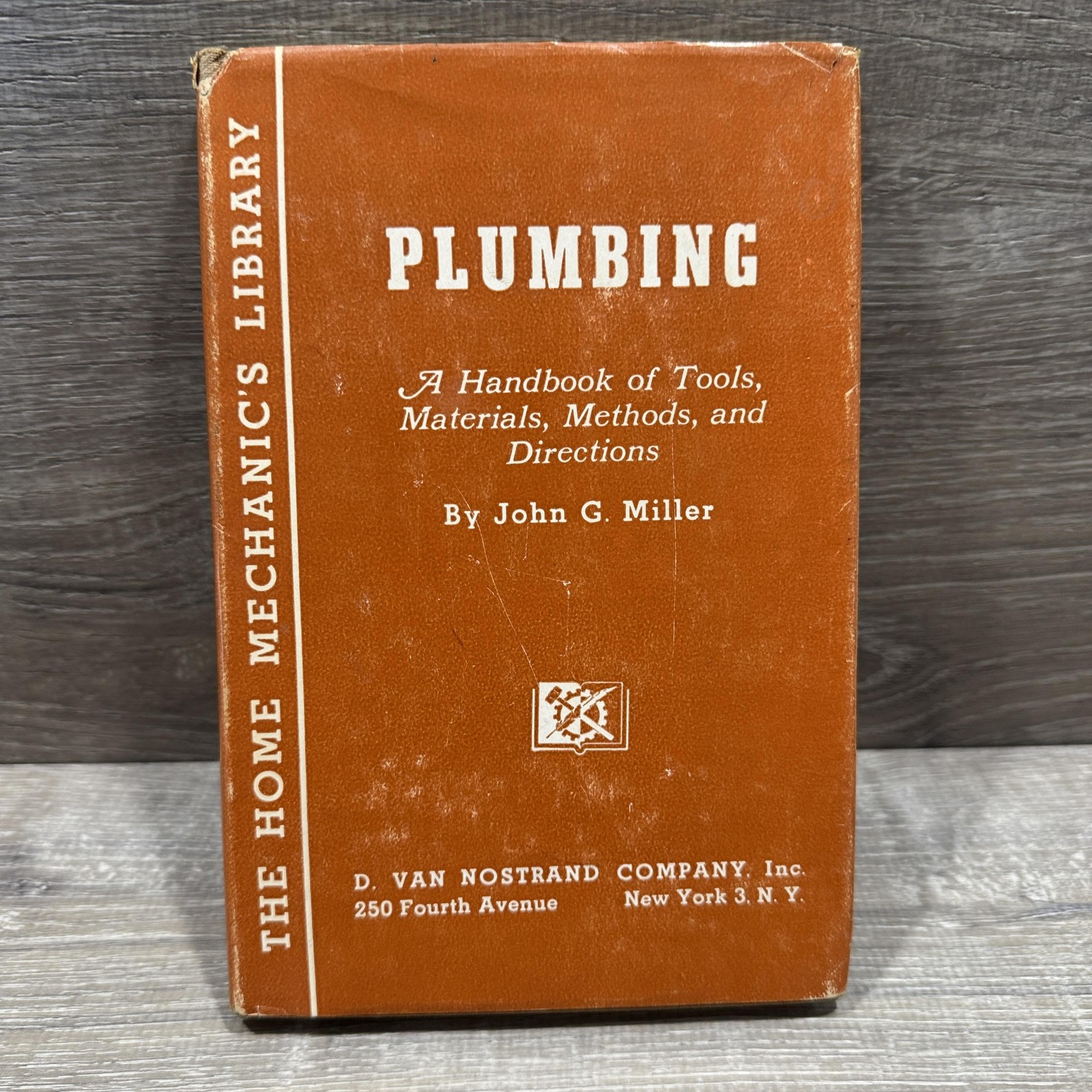 Vintage 1945 Plumbing John G Miller Handbook HC D Van Nostrand Orange DJ USA