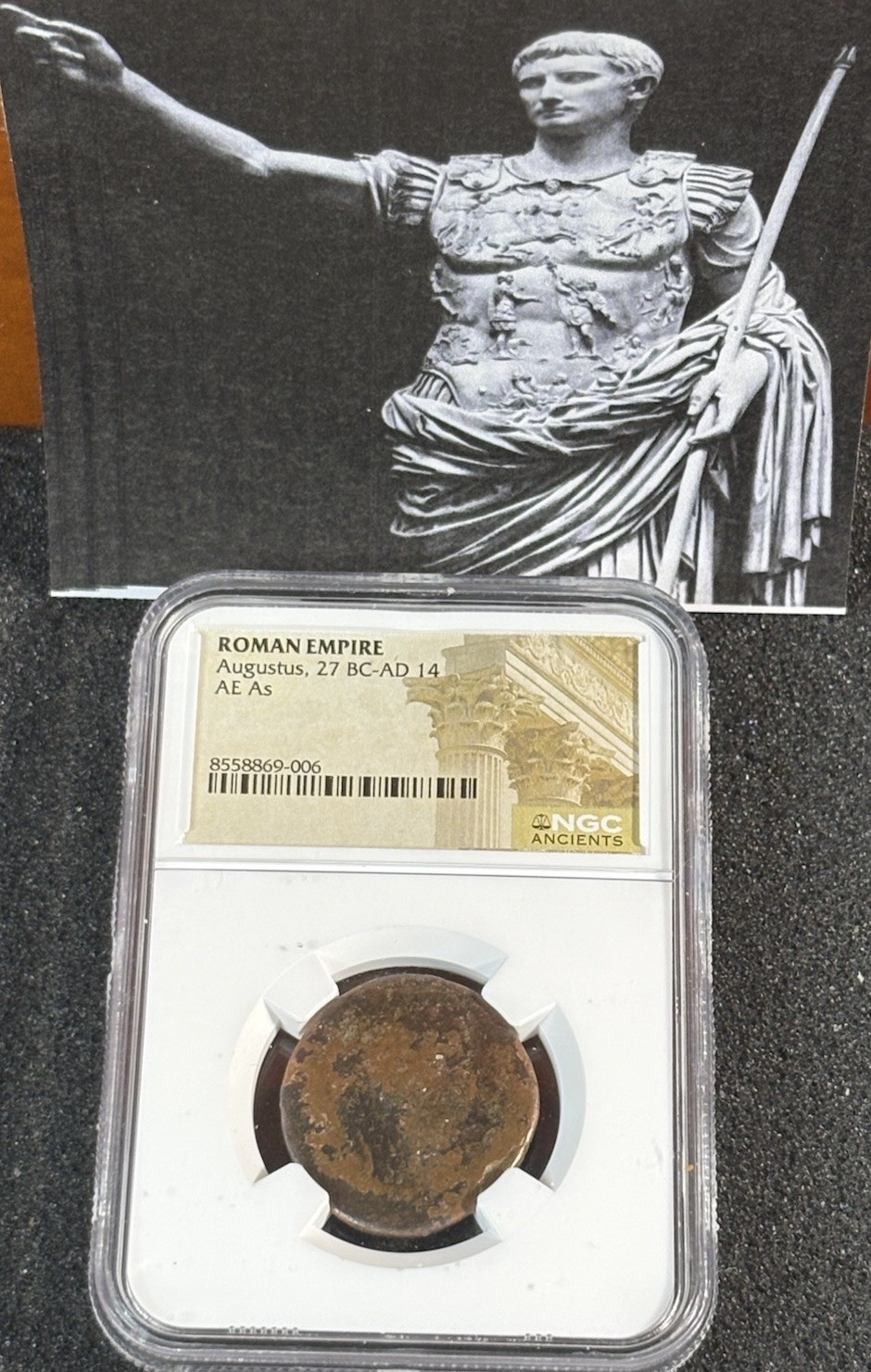 NGC Biblical Roman Emperor Augustus Caesar 27BC-14AD Scarce 25mm AE As. CC265