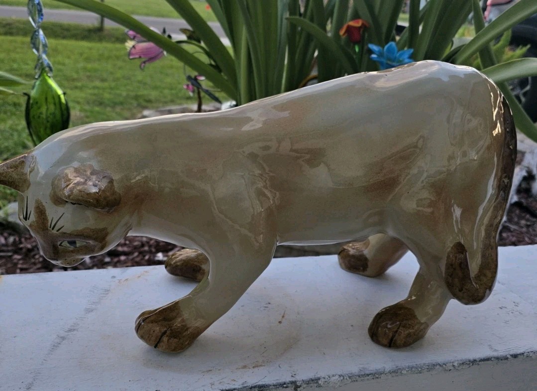 VERY RARE LOUISVILLE STONEWARE MADE IN KENTUCKY CAT PLANTER Approx 17 In VERY RARE LOUISVILLE STONEWARE MADE IN KENTUCKY CAT PLANTER Approx 17 In