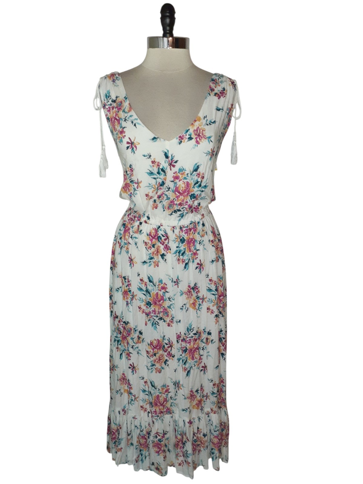 NEW TORRID Plus Size 3 3X Maxi Dress White Purple Orange Floral Sleeveless 