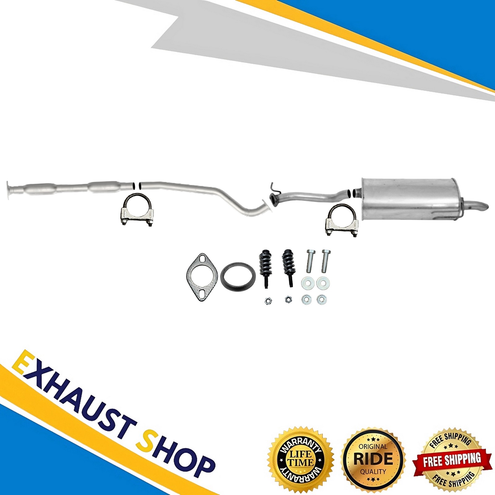 Middle Resonator+Rear Muffler For 2002-2004 Subaru Outback AWD Sedan