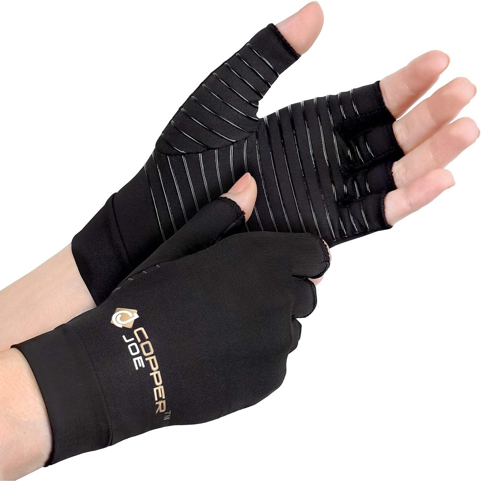 Copper Joe Arthritis Gloves Fingerless Compression Carpal Tunnel Hand Pain