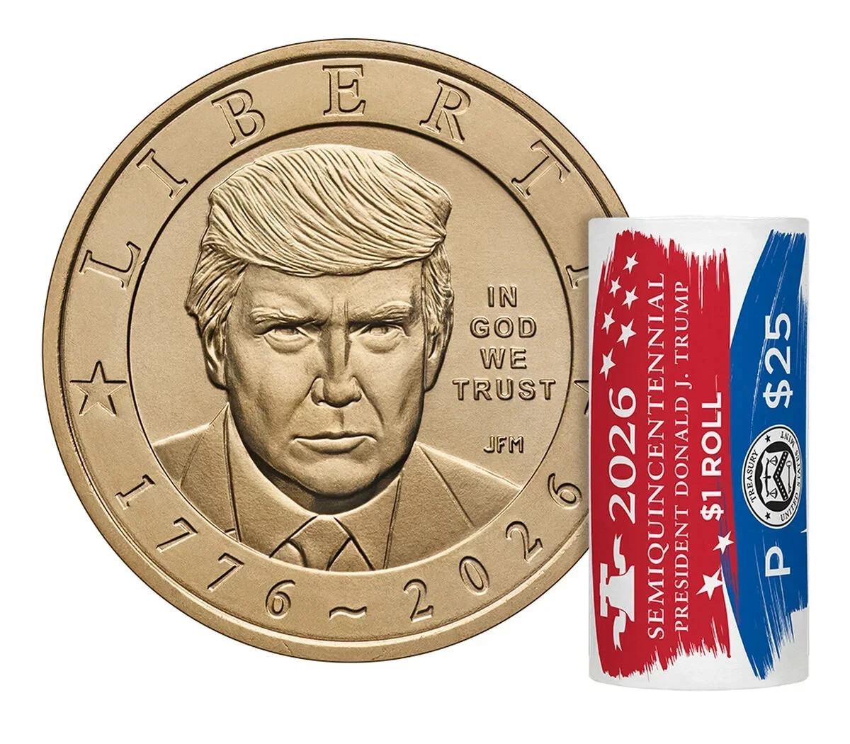 1 Roll 1775-2026 Donald Trump $1 dollar , Mint Wrapped. Maybe July 4th Privy 1 Roll 1775-2026 Donald Trump $1 dollar , Mint Wrapped. Maybe July 4th Privy
