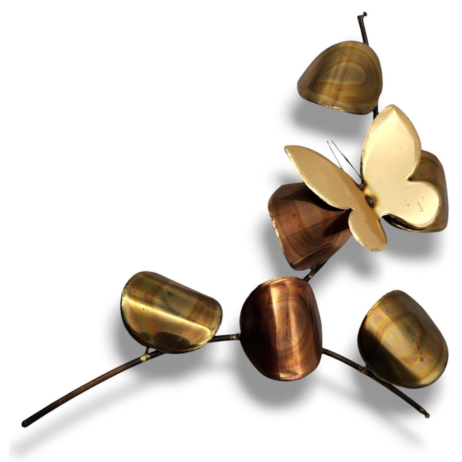 MCM Brutalist Copper Brass Metal Wall Art Butterfly The New Bronze Age Sculpture