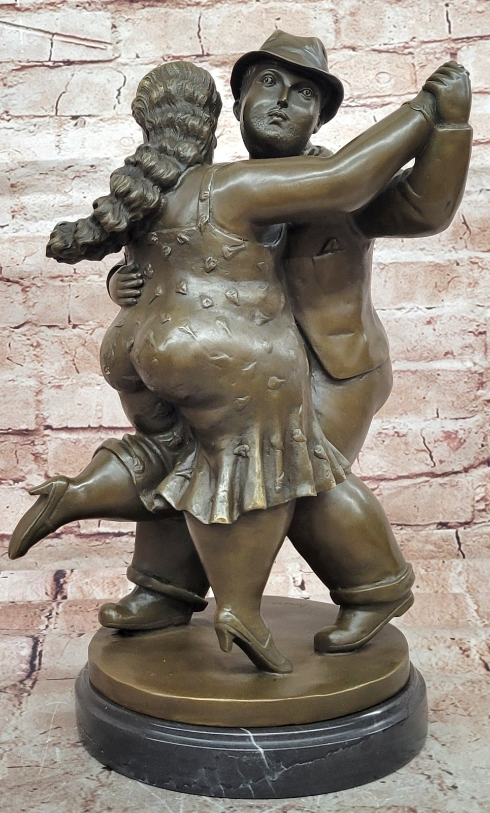 Contemporary Bronze Figurine - Dancing Couple II Signed Statue Fernando Botero S
