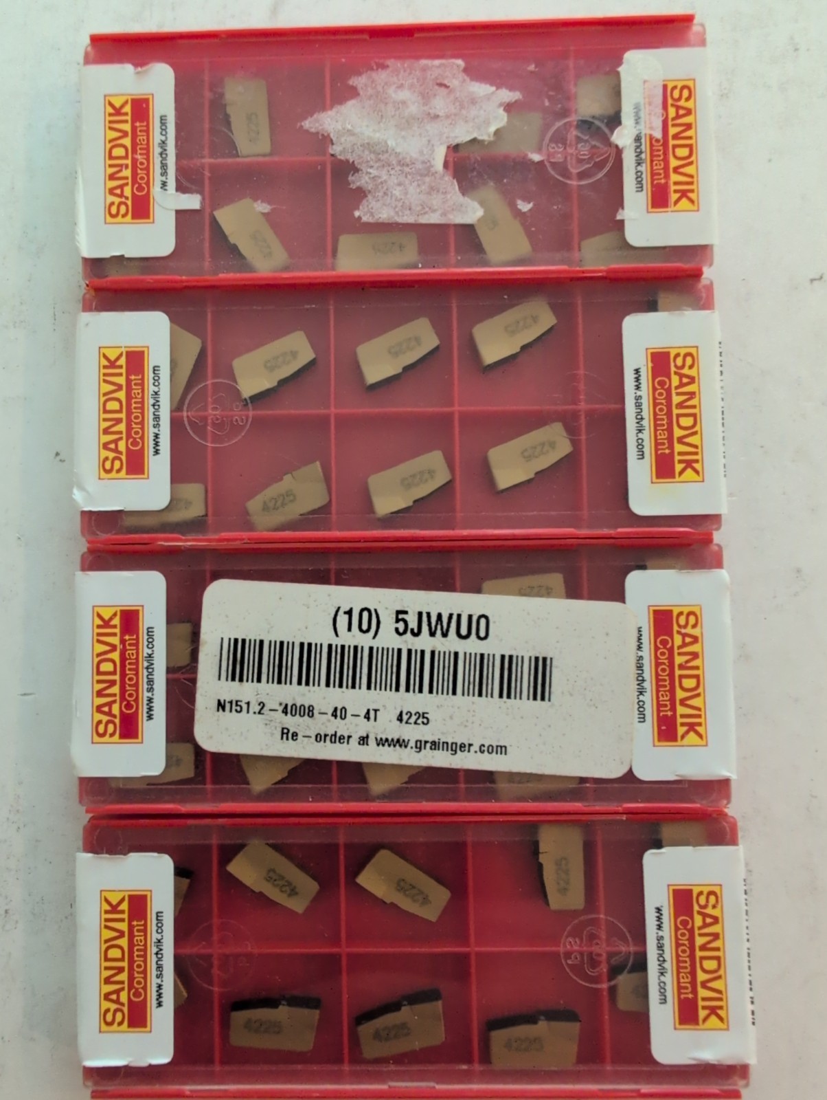 Sandvik N151.2-4008-40-41 4225 Series 40pcs Carbide Inserts Sandvik N151.2-4008-40-41 4225 Series 40pcs Carbide Inserts